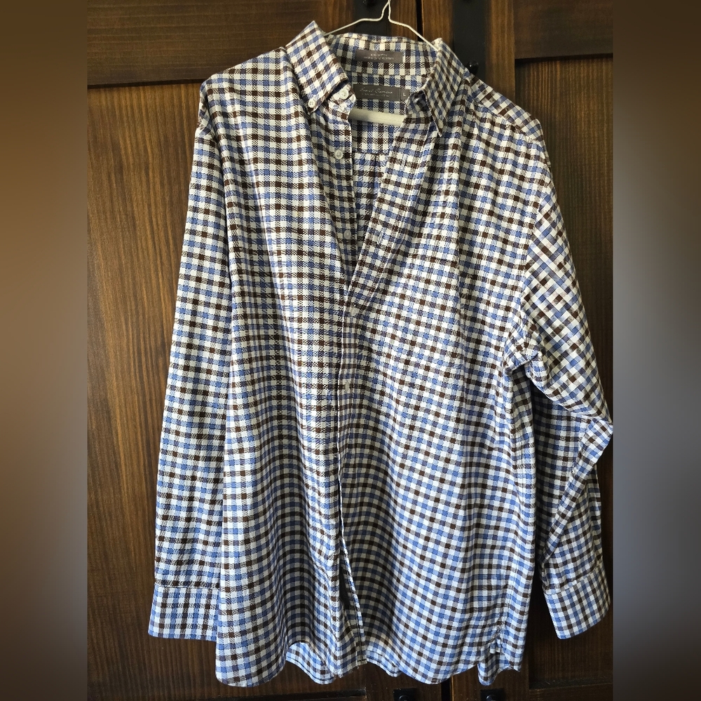 Daniel Cremieux Blue and Brown Checkered Shirt
